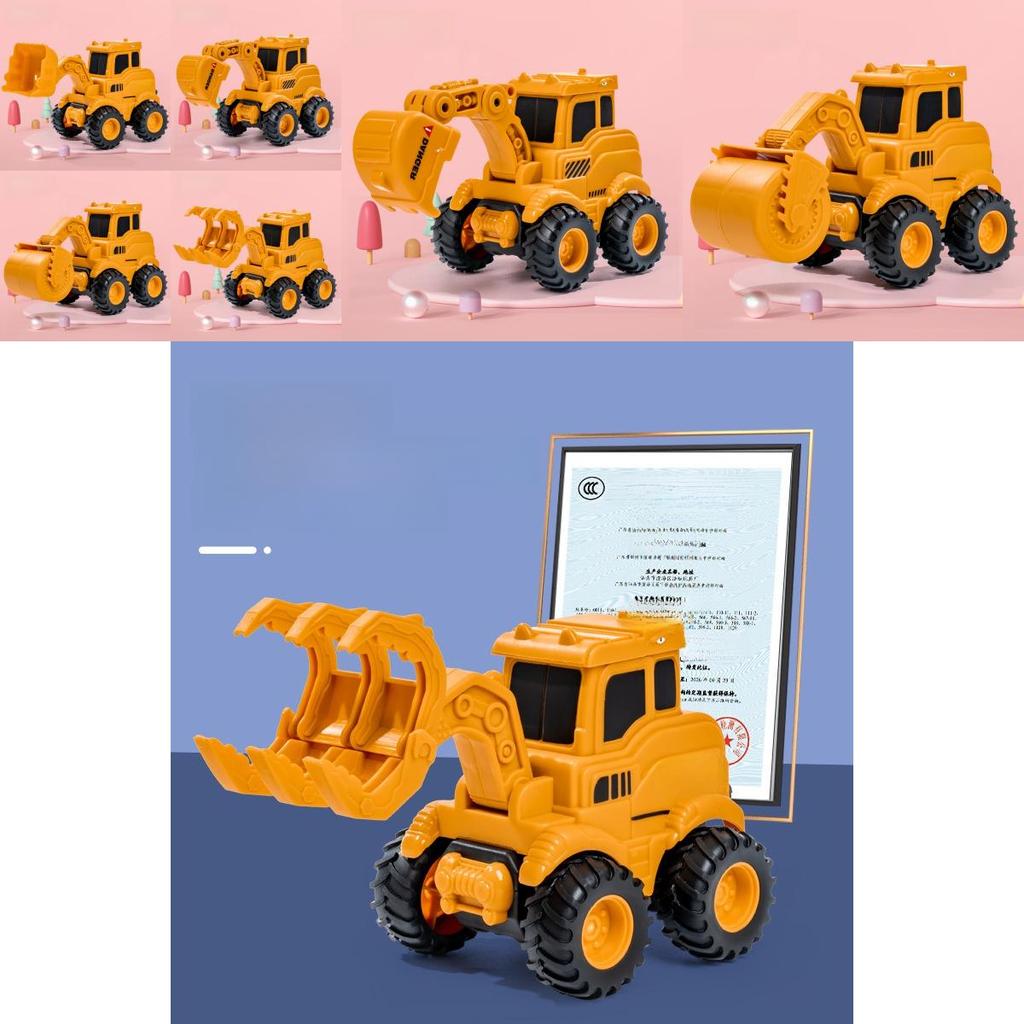 Childrens Pressing Sliding Construction Vehicle With Pushback Function For Kids Educational Play