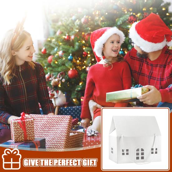 Cutie Cadou Căsuță Minunată de Crăciun Ambalaj Reutilizabil cu Tematică de Casă de Vacanță Cutie Decorativă de Păstrat Suveniruri Decorațiune de Iarnă pentru Casă