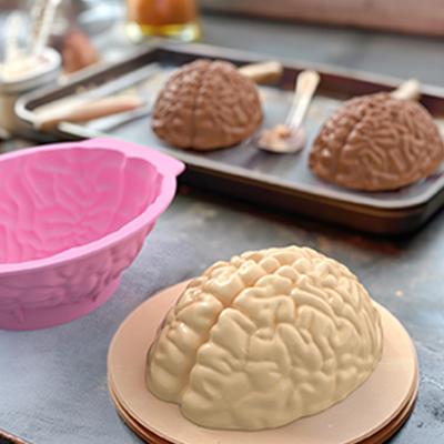 Silikon-Gehirnformform, Lebensmittelqualität, BPA-frei, hitzebeständig, wiederverwendbar, 3D-DIY-Gehirnkuchen-Süßigkeits-Dessertform
