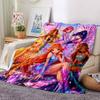 Custom Name Winx Club Theme Printed Blanket Perfect For Couch Bed Travel Outdoor Use Machine Washable Cozy Durable