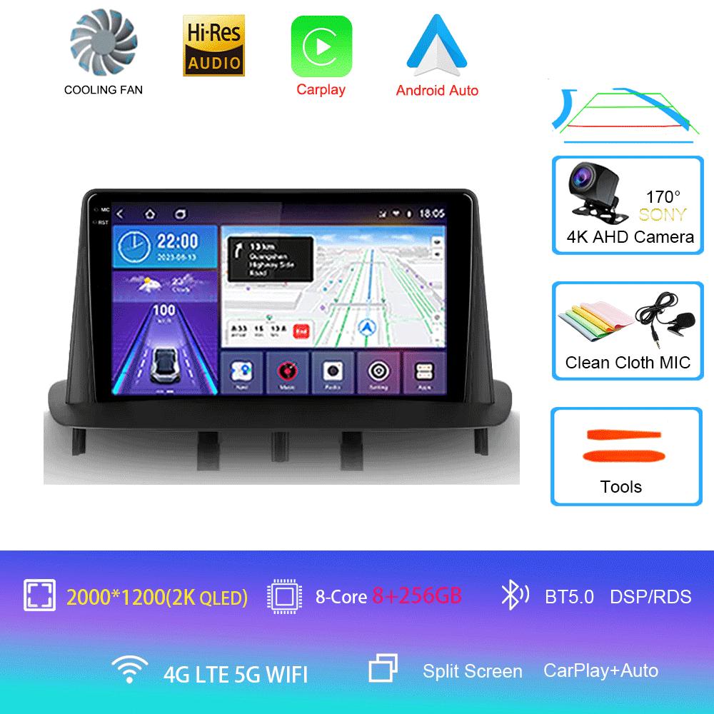 For Renault Megane 3 Fluence Samsung SM3 2008 - 2014 Car Radio Android 14 Carplay Auto Multimedia Player Stereo 2din Head Unit