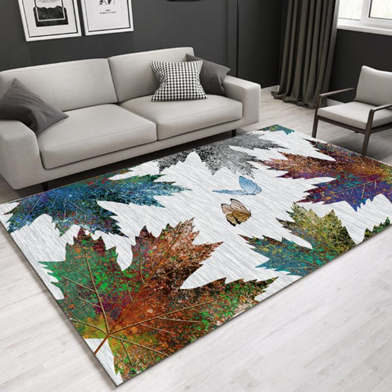 Nordic Modern Luxury Carpet: Elegant Customizable Rug for Bedroom or Living Room.