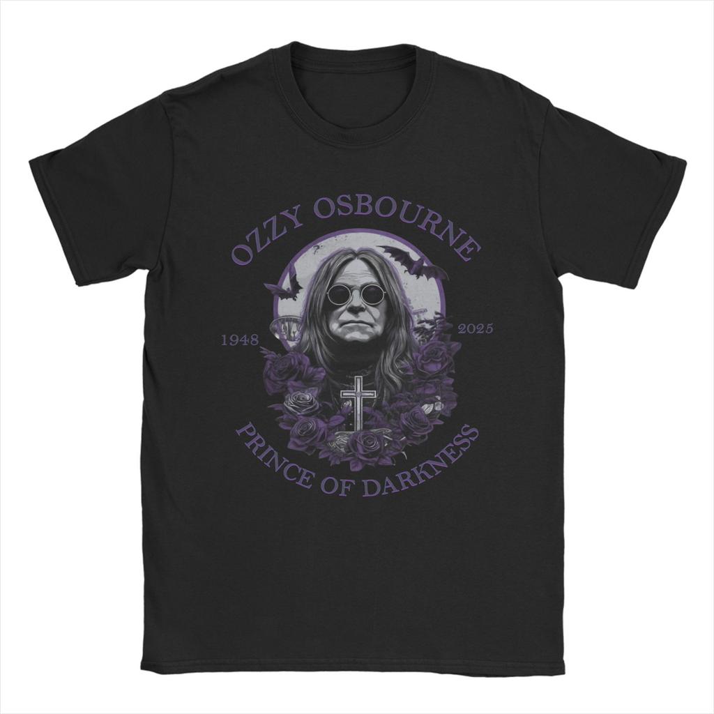 Novelty Ozzy Osbourne Logo T-Shirts for Men Round Neck Pure Cotton T Shirt  Short Sleeve Tee Shirt Plus Size Clothes