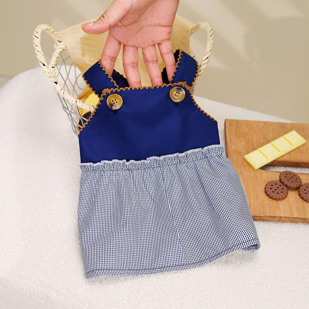 Pet Clothes Spring and Summer Thin Korean Student Splicing Suspenders Small Teddy Dog Pet Cat Casual Skirt