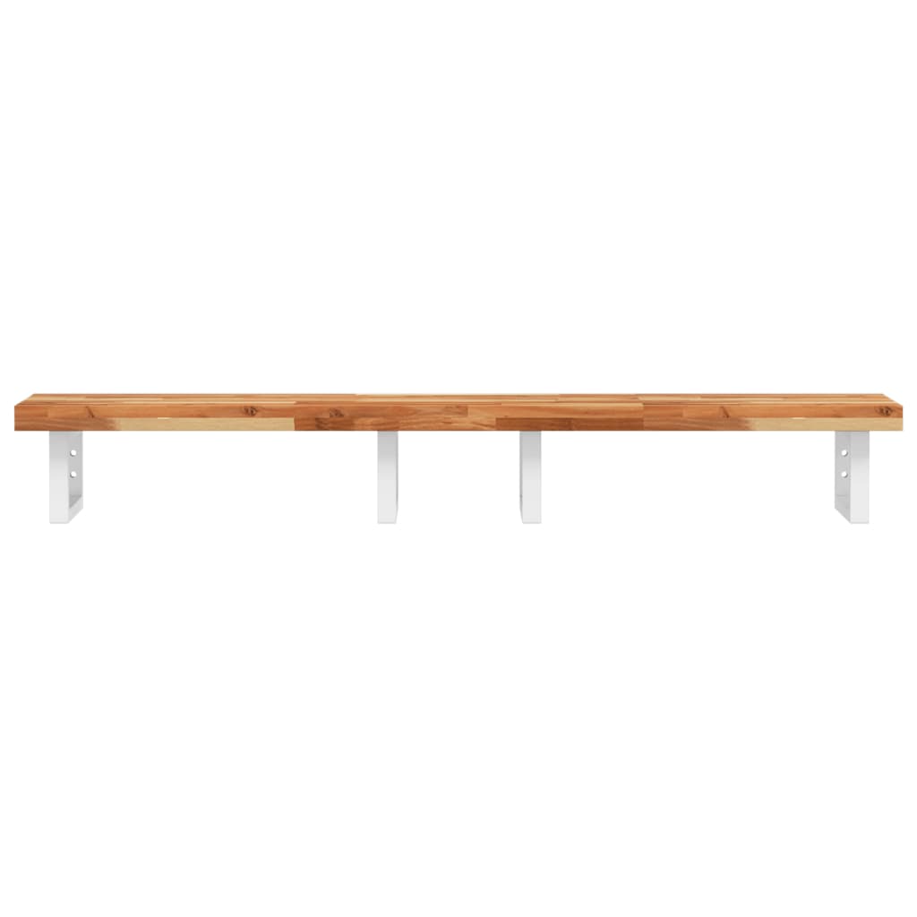Vidaxl Wall Shelf Under Sink, Steel and Solid Acacia Wood