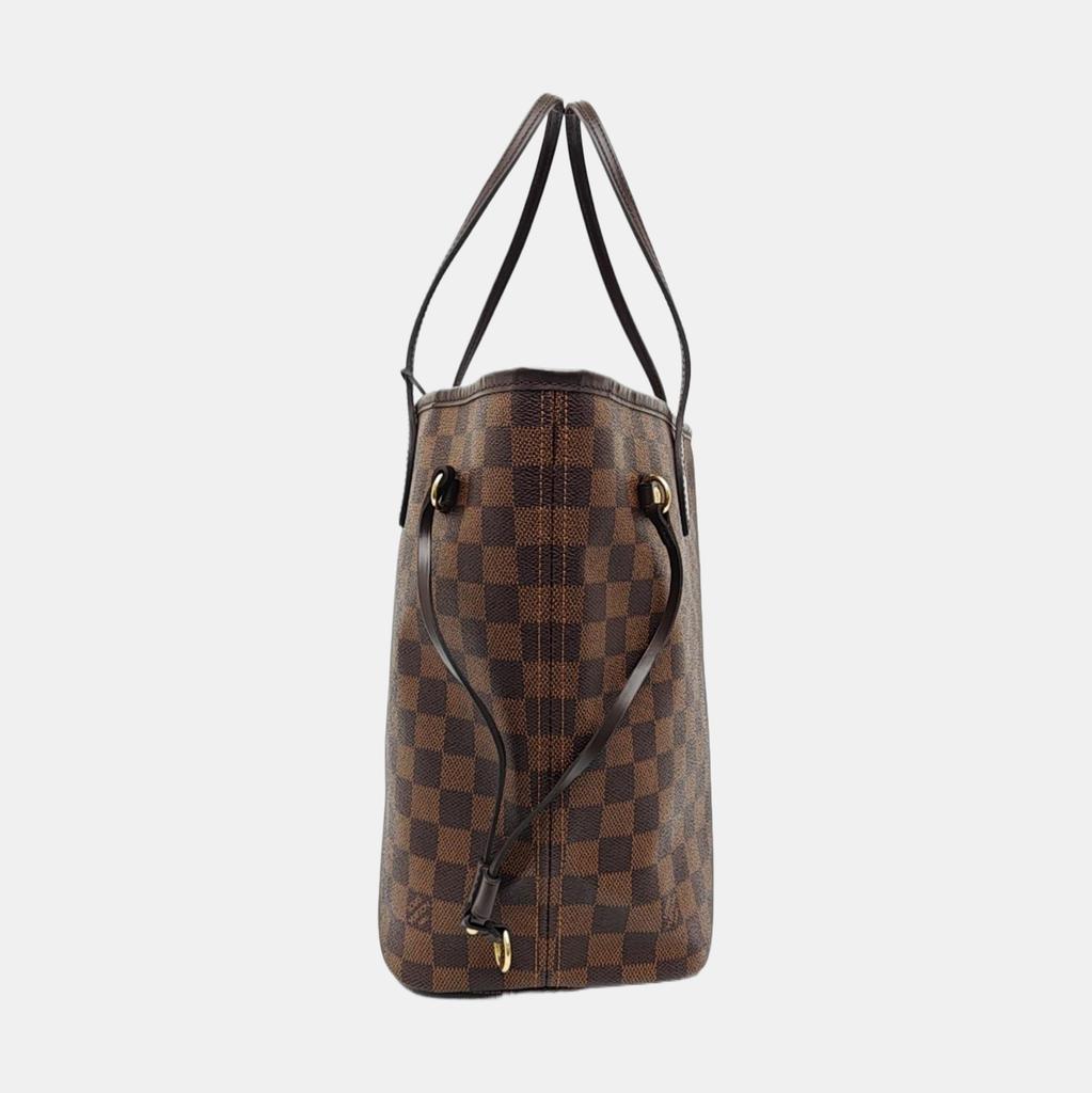 [Pre-Owned] Neverfull Mm Checkered Coated Canvas With Leather Trim Tote Bag - Very Good #C7EZ73