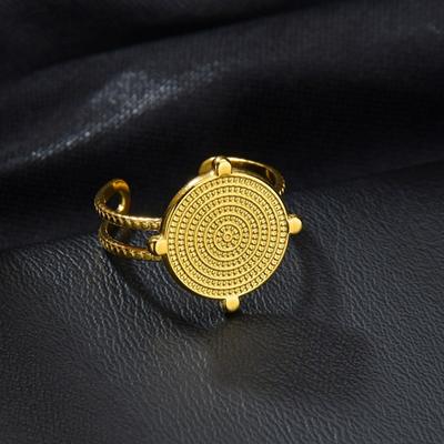 High Quality Golden Stainless Steel Women Rings Retro Eye Jewelry Adjustable Rings Couple Bridal Party Event Wedding Occasion RingsVintage Finger Ring