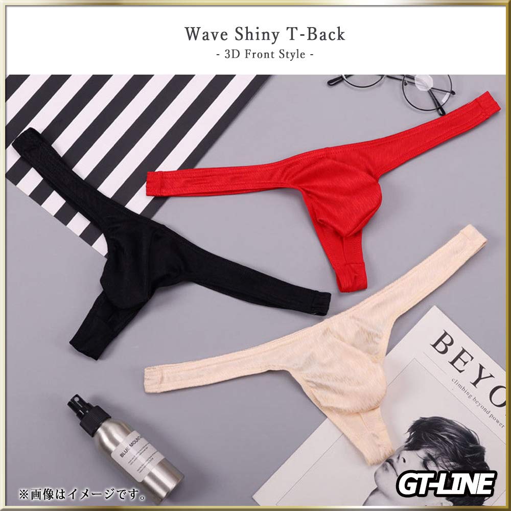 GTLINE Favolic Wave Shiny Sparkly 3D Ice for a Bulge and Perky Perfect for Muscle Men Men's T-Back, High-Cut, High-Leg, Design, Quick-Drying, Dry-Fit,
