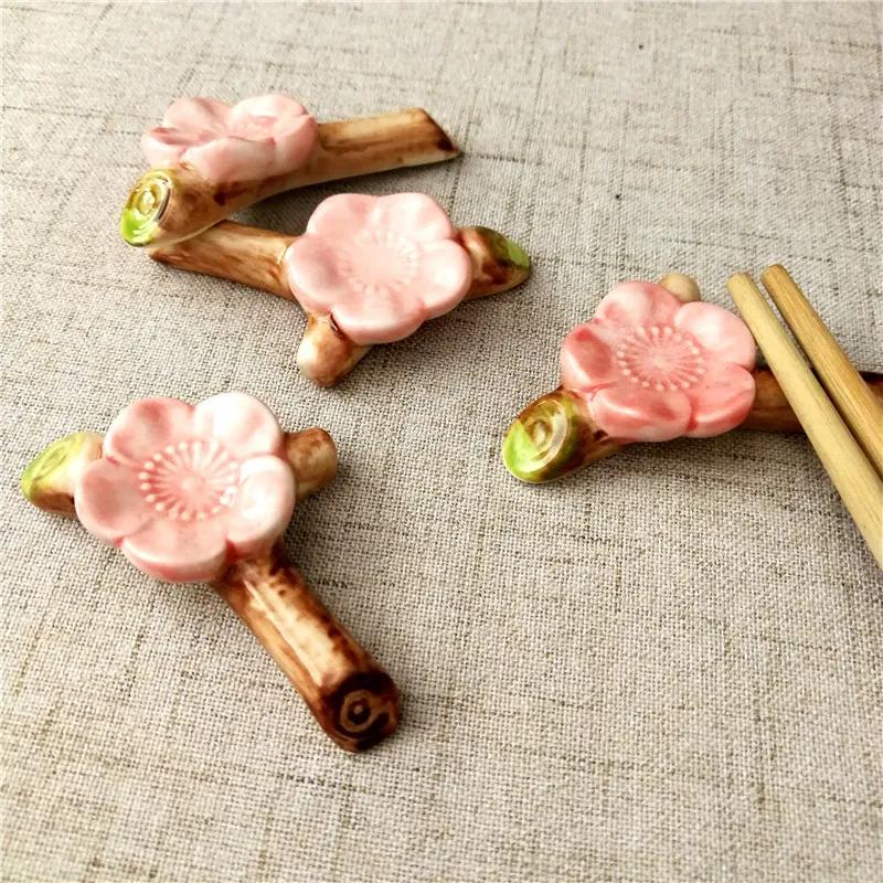 Creative Cherry Blossoms Chopstick Rest Rack Chopstick Shelf Stand Pen Holder Tableware Table Decoration