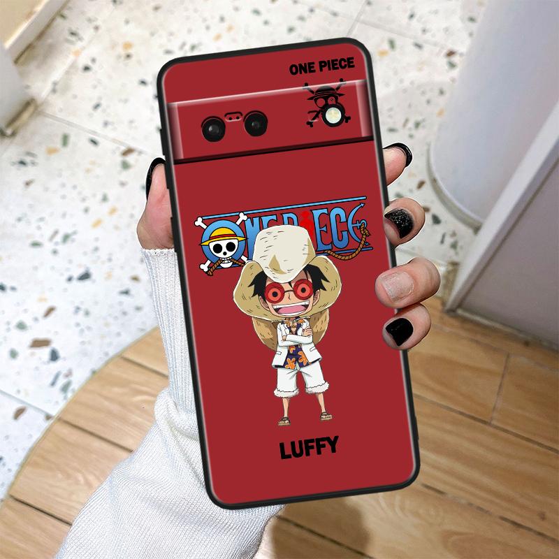 Ones-Pieces Luffys Stoßfeste Hülle Für Google Pixel 8 7A 6A 5A 5 4 4A XL Pro 5G Schwarze Handyhülle Weiche Fundas Capa Handyhülle