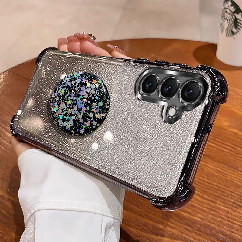 Shiny Star Stand Holder Case For Samsung Galaxy A17 A07 A55 A15 A35 A25 A54 5G A34 A14 S21 FE S22 S23 Plus S24 S25 Ultra Cover