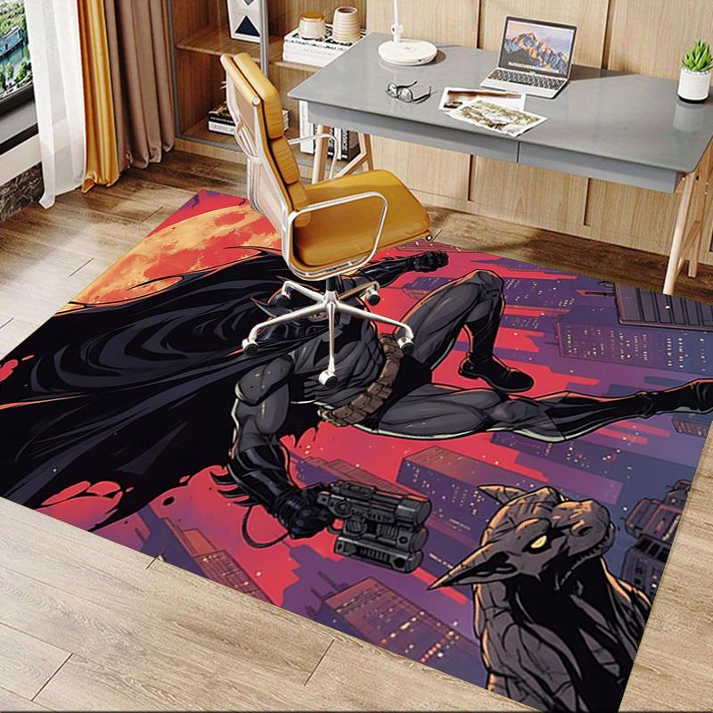 1pc Batman Night Cityscape Carpet, for Home & Office Decor, Desk Chair Carpet, Festive Gift,Conference Room CarpetL1288