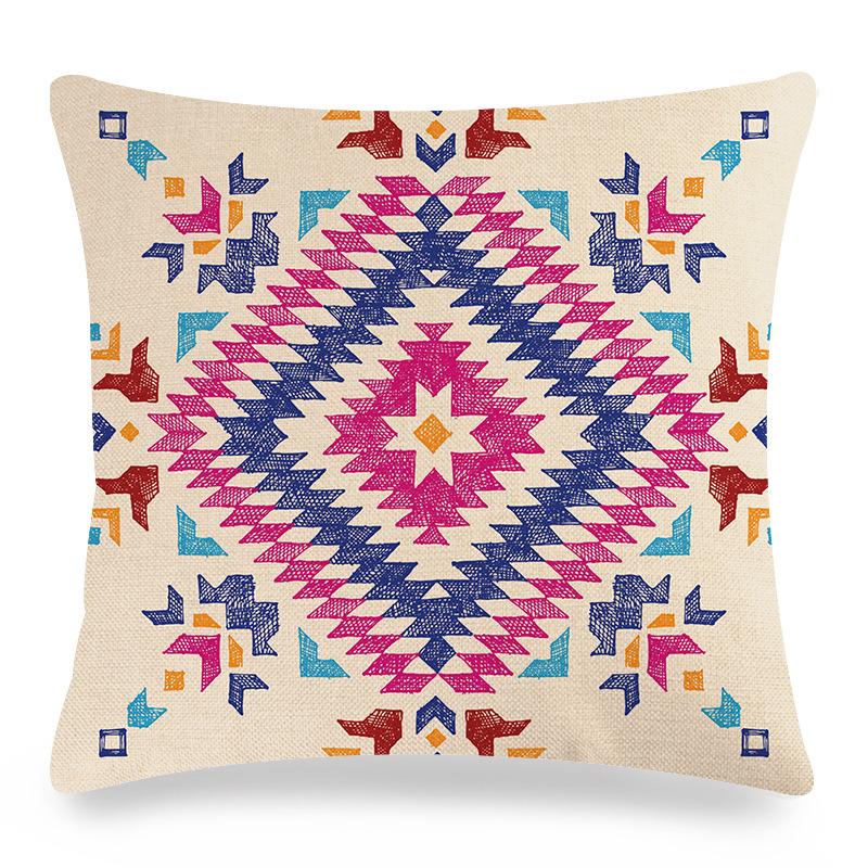 Seamless Geometric Abstract Pattern Digital Printing Short Plush Pillow Covers for Car Sofa Office Cushion Cover Home Goods