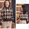 Fall/Winter Vintage Jacquard Sweater Women High Neck Knit Sweater Short Thick Loose Print Knitwear Top Jumper