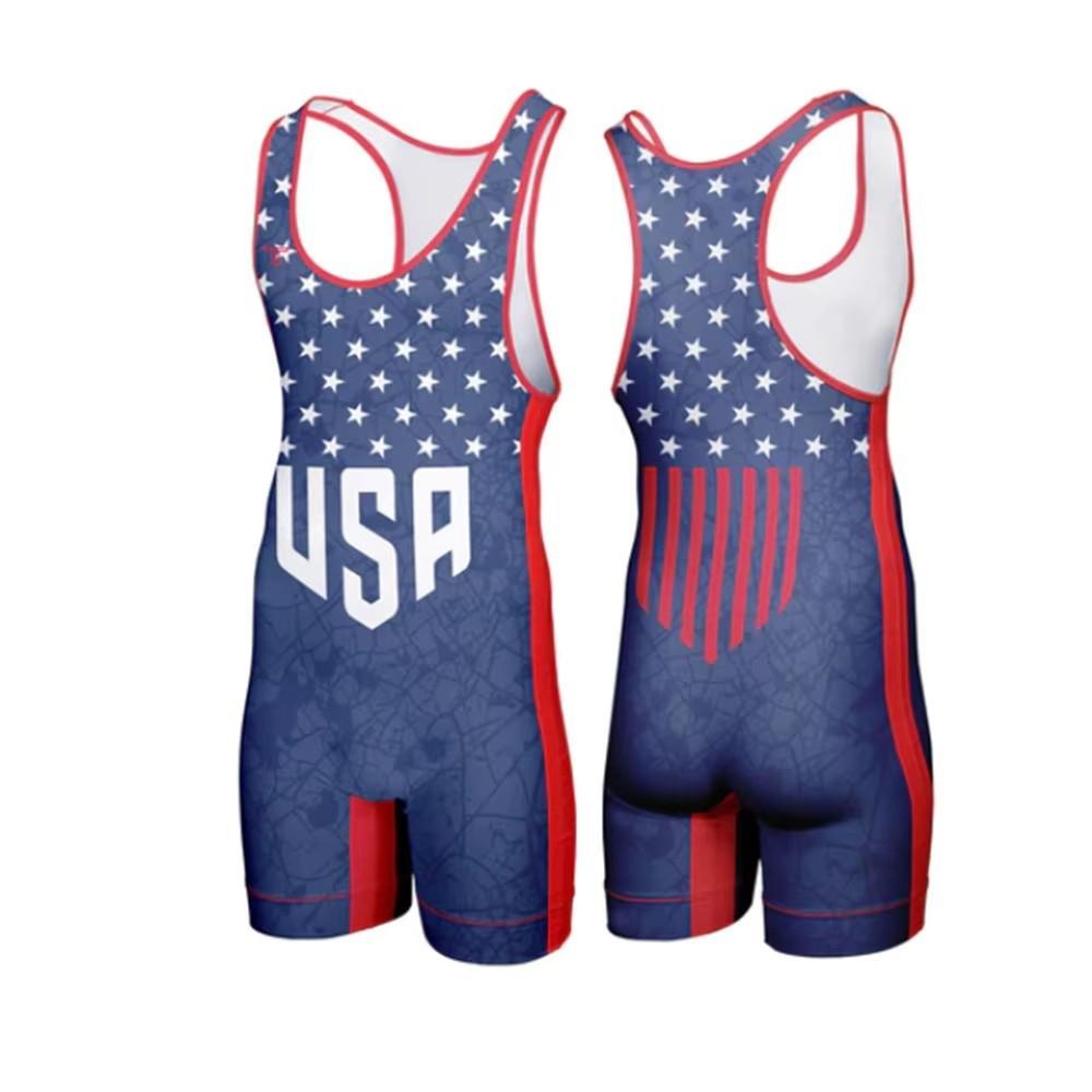 American professional suit training competition freestyle wrestling clothing high elasticity new men s gymnastics wrestling clothing XXS