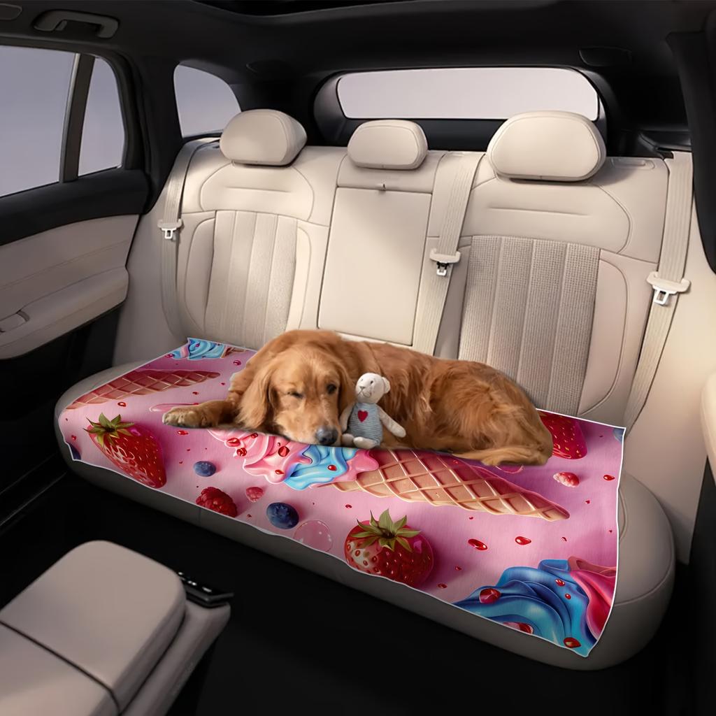 Blueberry Strawberry Ice Cream Outdoor Rug Towel, Super Absorbent for Sports Travel Swim Pool