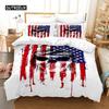 American Flag Duvet Cover Set Microfiber Red White Stripe Decor Bedding Independence Day Freedom Theme Quilt Cover