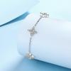 S925 Sterling Silver Moissanite Hand Jewelry Women's Four-leaf Clover Bracelet Plated with Pt950 Gold As A Gift for Your Girlfriend