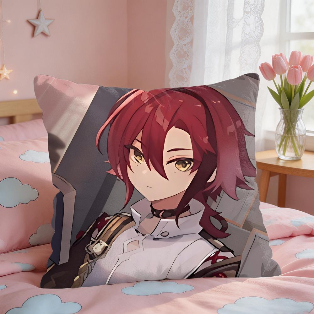 Shikanoin Heizou Genshin Impact Cushion Cover Square Short Plush Pillow Case Living Room Sofa Home Decor Funda X