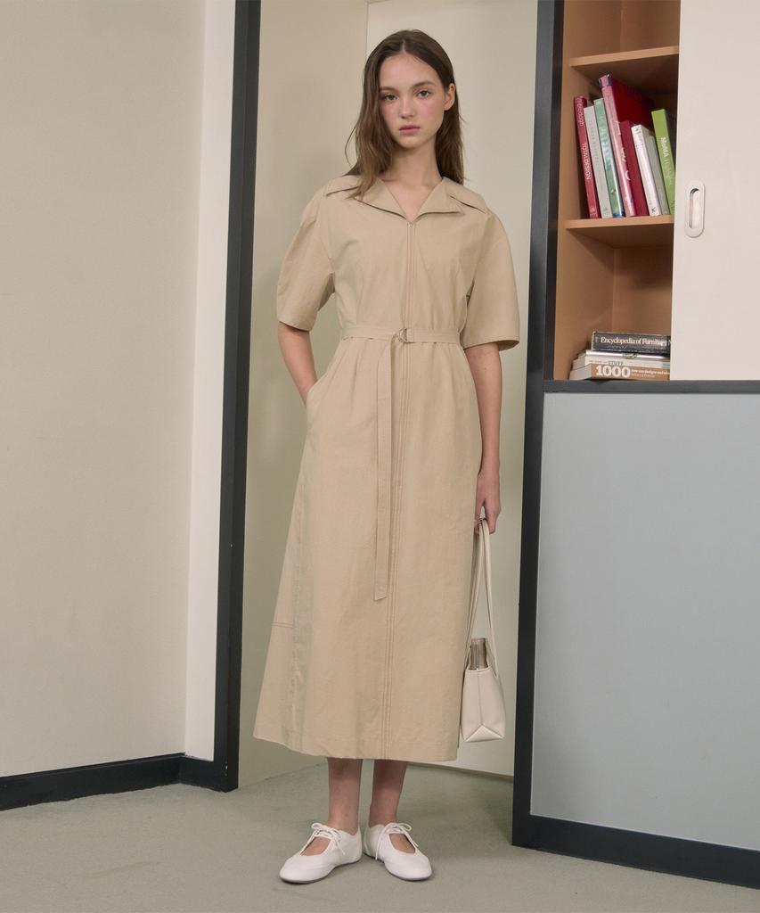Jucy Judy Belted Open Collar Dress Jzop320B