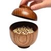 Bol de orez în stil japonez cu capac, sigur pentru mașina de spălat vase, recipient pentru alimente, veselă de orez, salată, supă, gustare, bol din lemn, accesorii de bucătărie