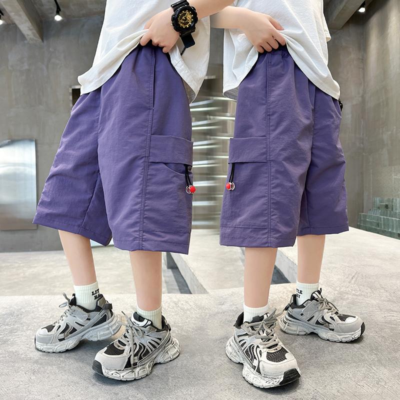Handsome boys' summer shorts thin 2026 new mid size children's cropped shorts thin children's summer shorts trend