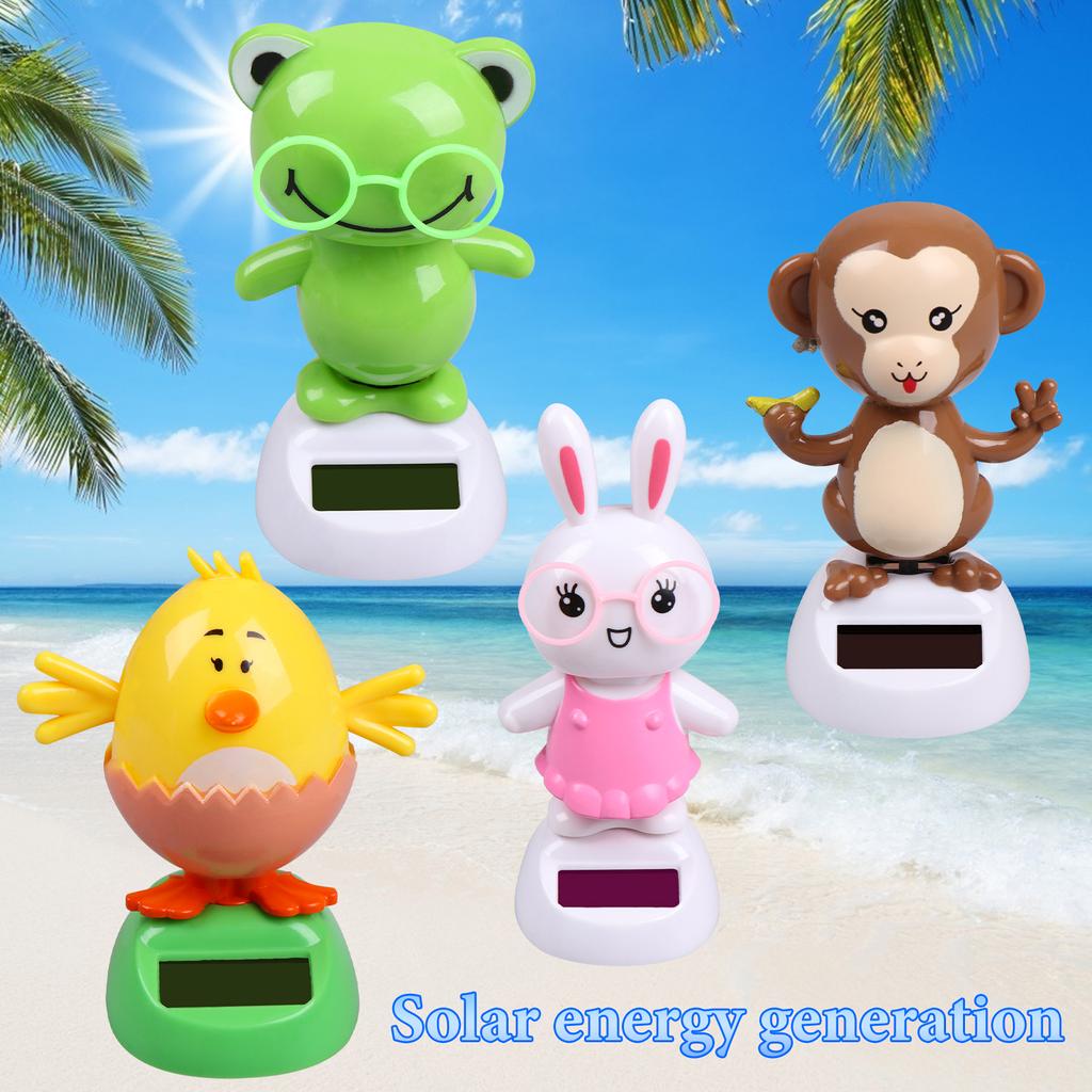 4 Solar Tanzender Affe Spielzeug Solarbetriebene Tanzende Henne in Bunten Töpfen