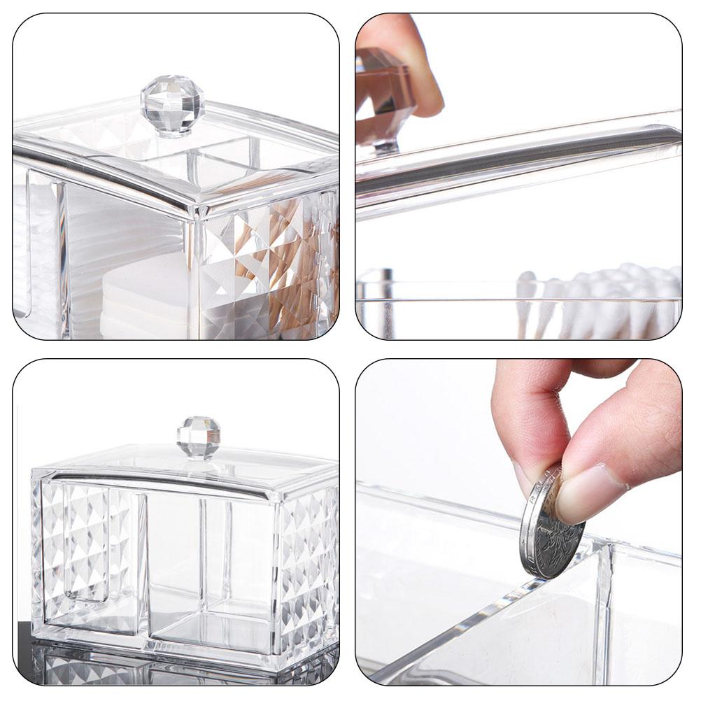 Wattepadhalter Make-up Organizer Klar Acryl Muster Reinigungspadhalter und Wattestäbchenaufbewahrung