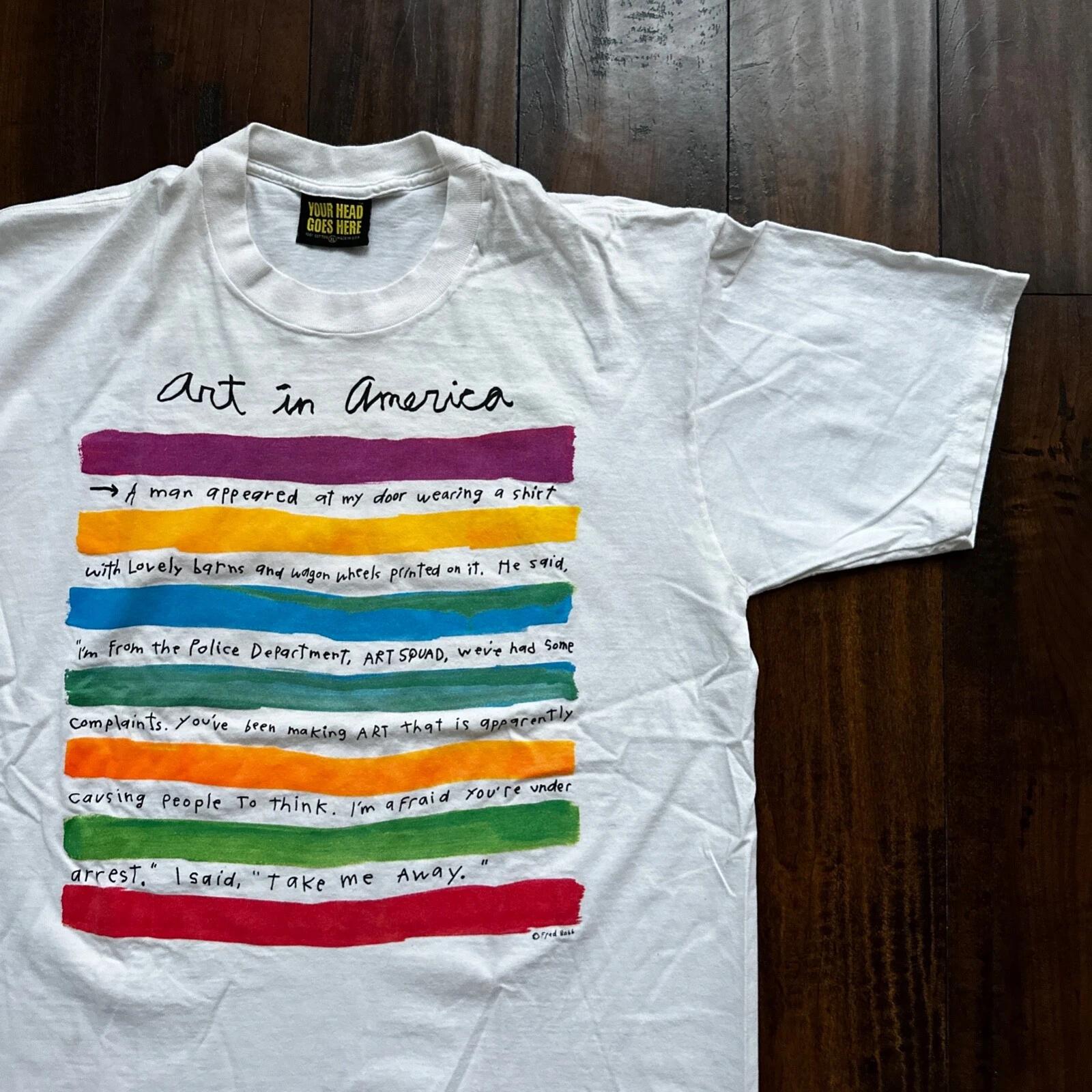 

Fred Babb Art In America Vintage T Shirt 80s Colors Rap Cool Abstract 90s Paint 4XL
