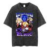 Anime Fullmetal Alchemist Washed T Shirts Edward Elric Alphonse Elric T-Shirt Men's Women Fashion Casual Oversized T-shirts Tops