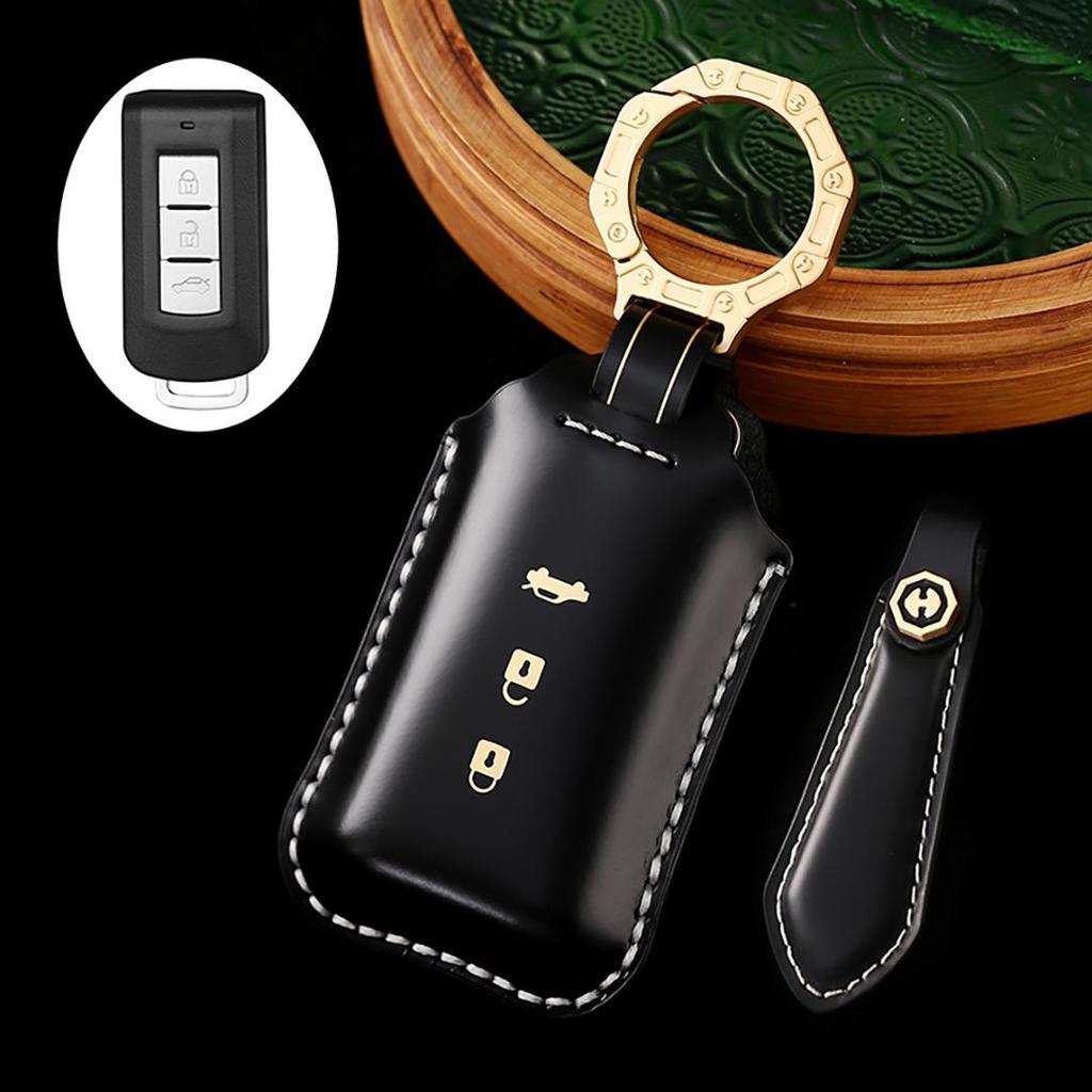 Suitable for Mitsubishi Orand Jinxuan Pajero Jinchang Yige Handmade Cowhide High-End Car Key Cover Keychain Car Key Case