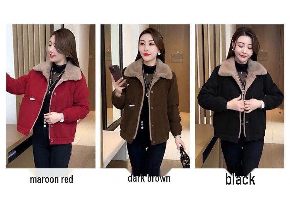 Women's Corduroy Petite Loose Warm Jacket - 2024 Autumn/Winter Collection
