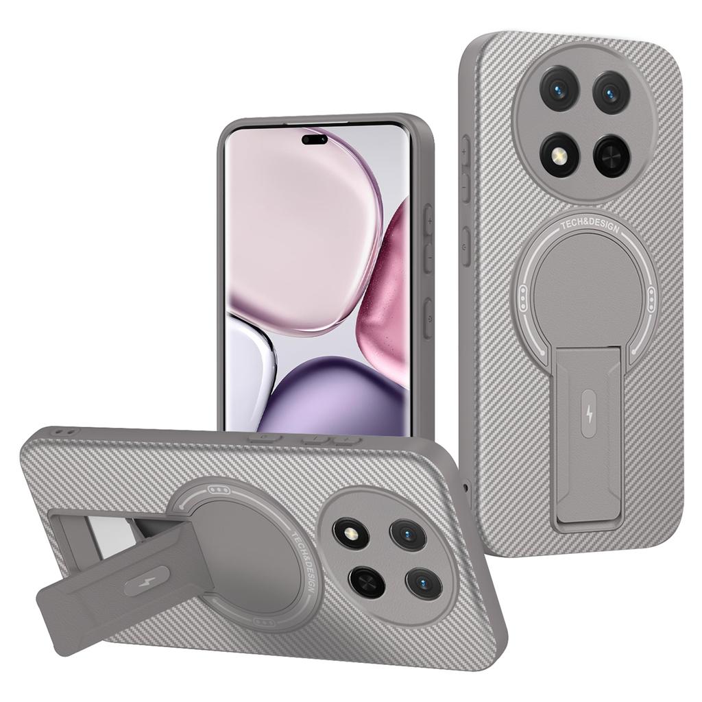 Phone Case For Honor X9c 5G/X60 Pro 5G/Magic7 Lite 5G Carbon Fiber Texture PC+TPU Cover with Kickstand