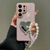 Applicable To Samsung S26Ultra Mobile Phone Case Love Makeup Mirror S25ULTRA All-inclusive Diamond-encrusted Lens Fine Flash