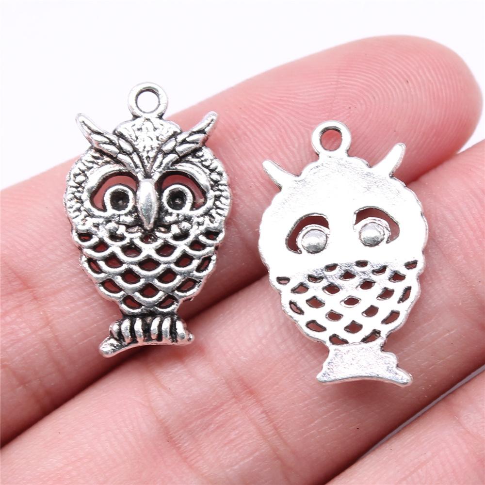 20pcs Owl Charms Antique Silver Color Owl Charms Pendants For Bracelets Small Owl Charms Making Jewelry