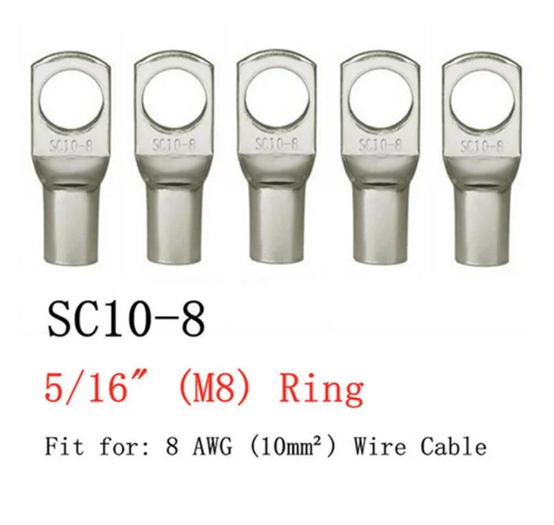 

4-25mm Assortment Tinned Copper Lugs Ring Crimp Terminals Battery Wire Welding Cable Connectors Kit