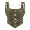Groen Victoriaans Vintage Vest Vrouwelijk Zijrits & Vetersluiting Voorkant Tank Corset Punk Goth Kleding Sexy Corselet Feminino