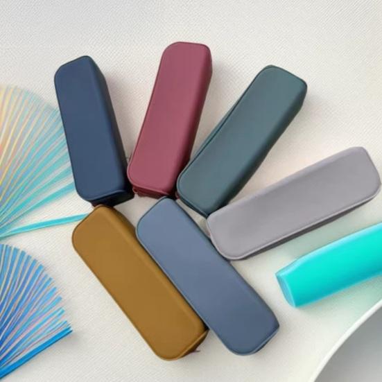 Silicone Pencil Case, Large Capacity Rectangle Pen Holder, Washable Cute Stationery Organizer for Office School