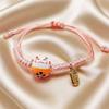 Simple Lucky Cat Knitted Bracelet Unisex Adjustable Cute Animal Woven Bracelet Harajuku Style Jewelry bracelets couple bracelet