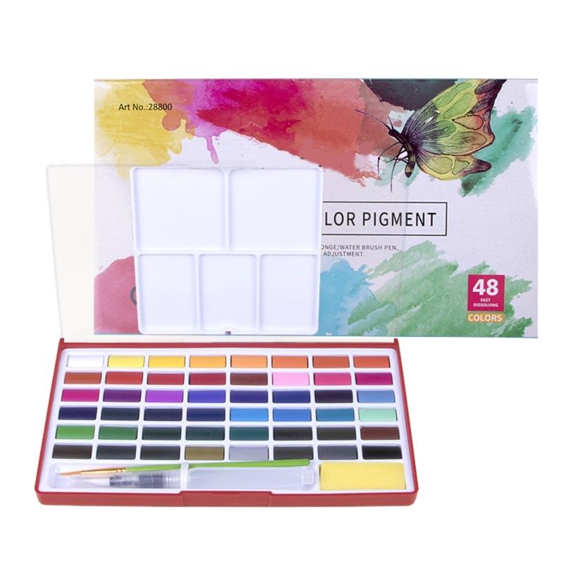 12/18/24/36/48 Colors Travel Water Color Kits Watercolor Paint Set Solid Watercolor Painting Pigment Drawing Supplies