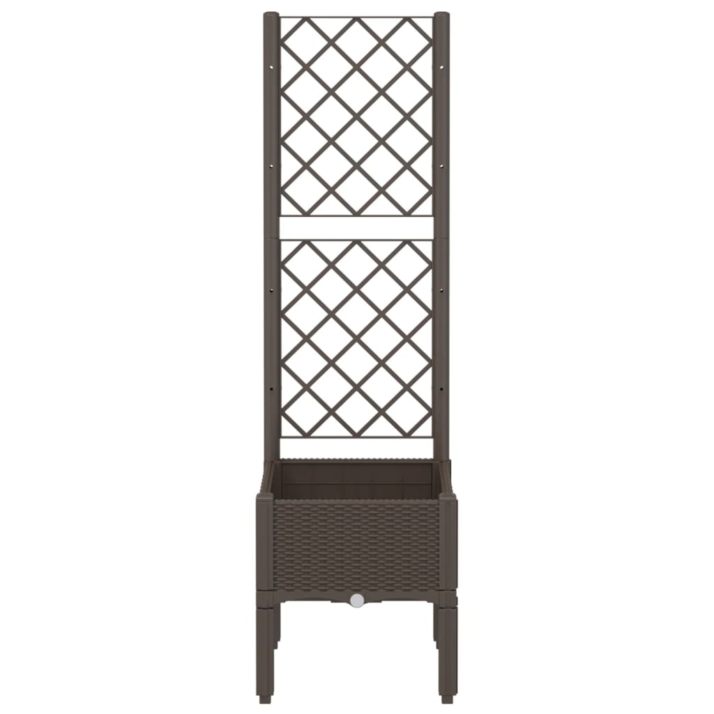 vidaXL Pflanzkübel mit Rankgitter Braun 40x40x142 cm PP