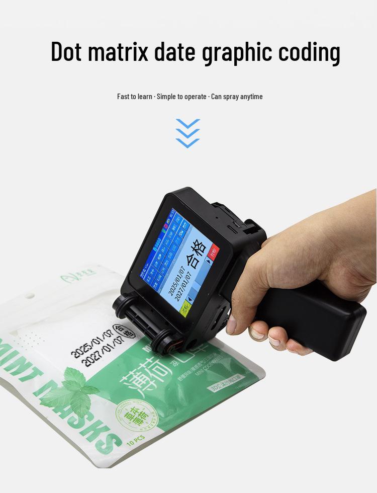 Håndholdt Blækstråleprinter til Print af Symboler, Logoer, Udløbsdatoer og QR-koder på Metal og Emballage