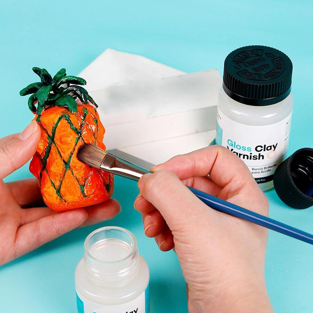 120ml Clay Varnish Acrylic Air Dry High Gloss Finish Air Dry Clay Sealant for Ceramics Oil Painting Wood Maintenance