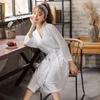 Korean Style Waffle Bathrobe: Lightweight, Breathable, Absorbent Women's Summer Pajamas for Sauna and Hot Spring.