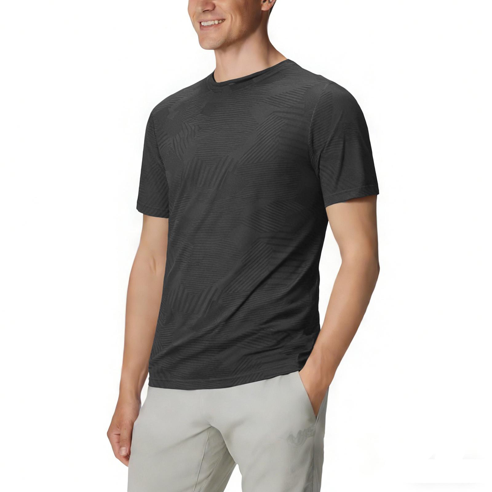 

Men s Summer Ice Silk Breathable Mature Quick-drying Clothing Casual Sports T-shirt Tops XL чорний