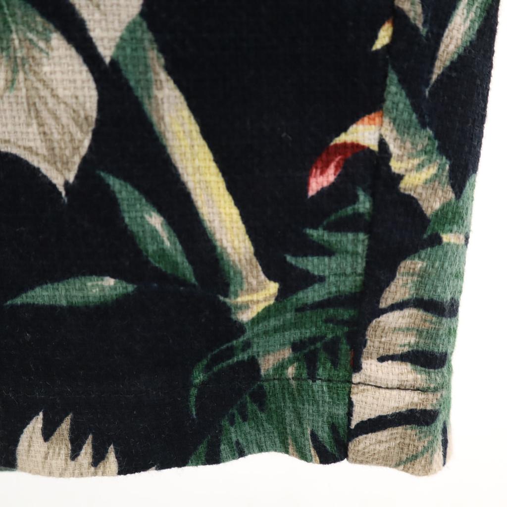 URBAN RESEARCH Made In Japan Linen Blend Aloha Pattern Shorts M Black Men's Used