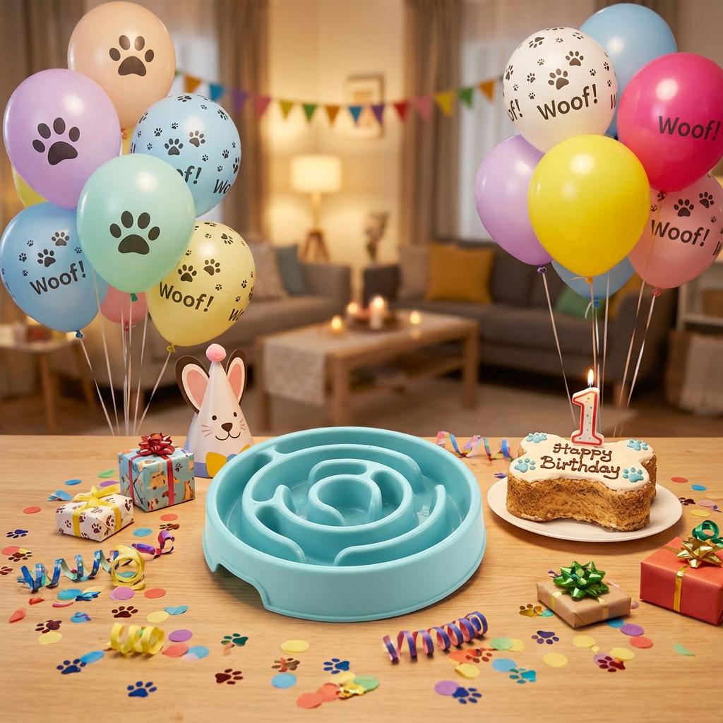 Slow Feeder Dog Bowl - Non-Slip Interactive Maze Bowl for Dogs & Cats, Prevents Bloat & Choking, Healthy Eating Design