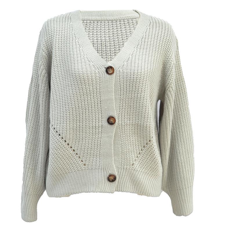 Women's V-neck Knit Cardigan - European & American Style, New Fall/Winter 2025 Collection