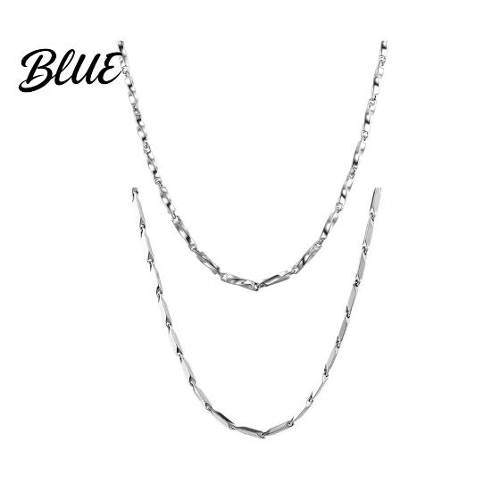 Stylish No Pendant Necklace Men's Chain with Mobius Ring Thin