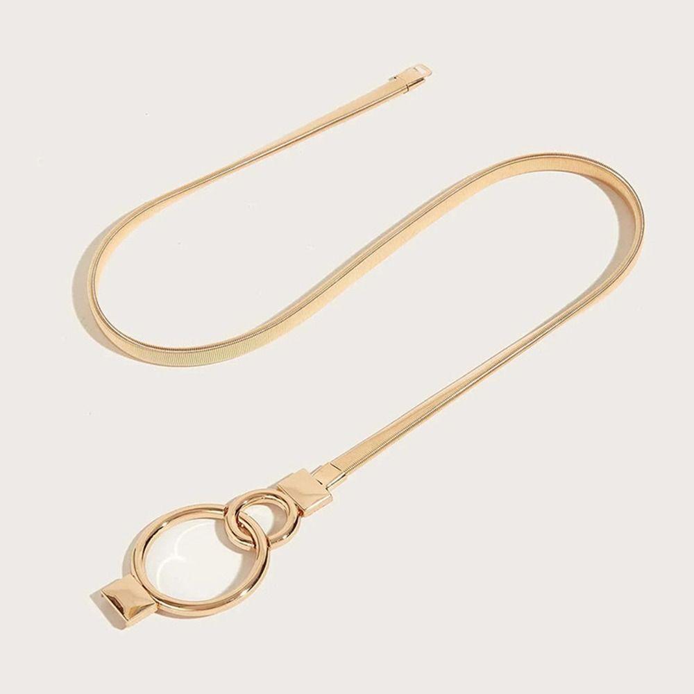 Metal Female Waist Belts Spring Chain Belt Simple Waistband For Women